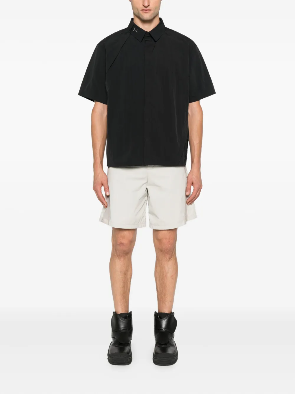 HELIOT EMIL pin-detailed panelled shirt | Image 2