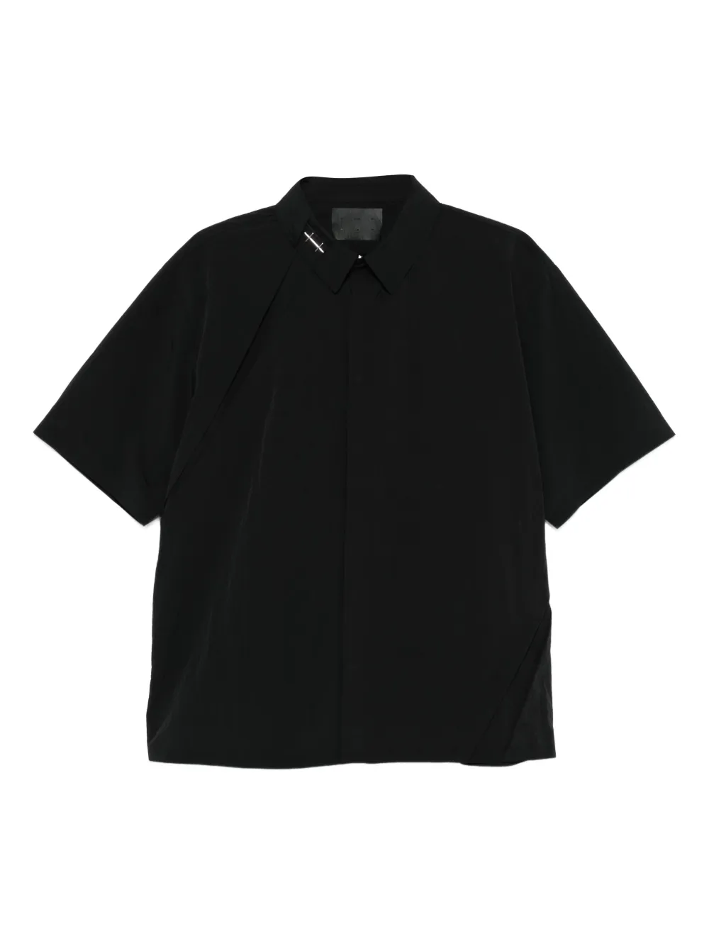 HELIOT EMIL pin-detailed panelled shirt | Black | Image 1