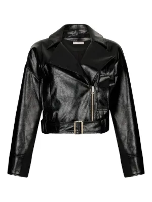 Just Cavalli レザー ライダースジャケット | ブラック | FARFETCH JP