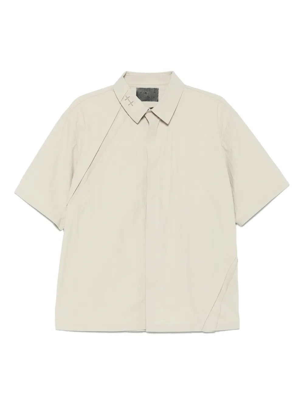 HELIOT EMIL short-sleeve panelled shirt | Neutrals | Image 1