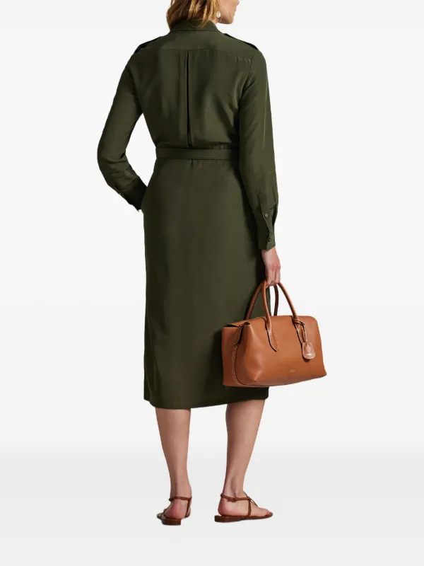 polo ralph lauren green dress Beaded-Trim Linen Slip Dress