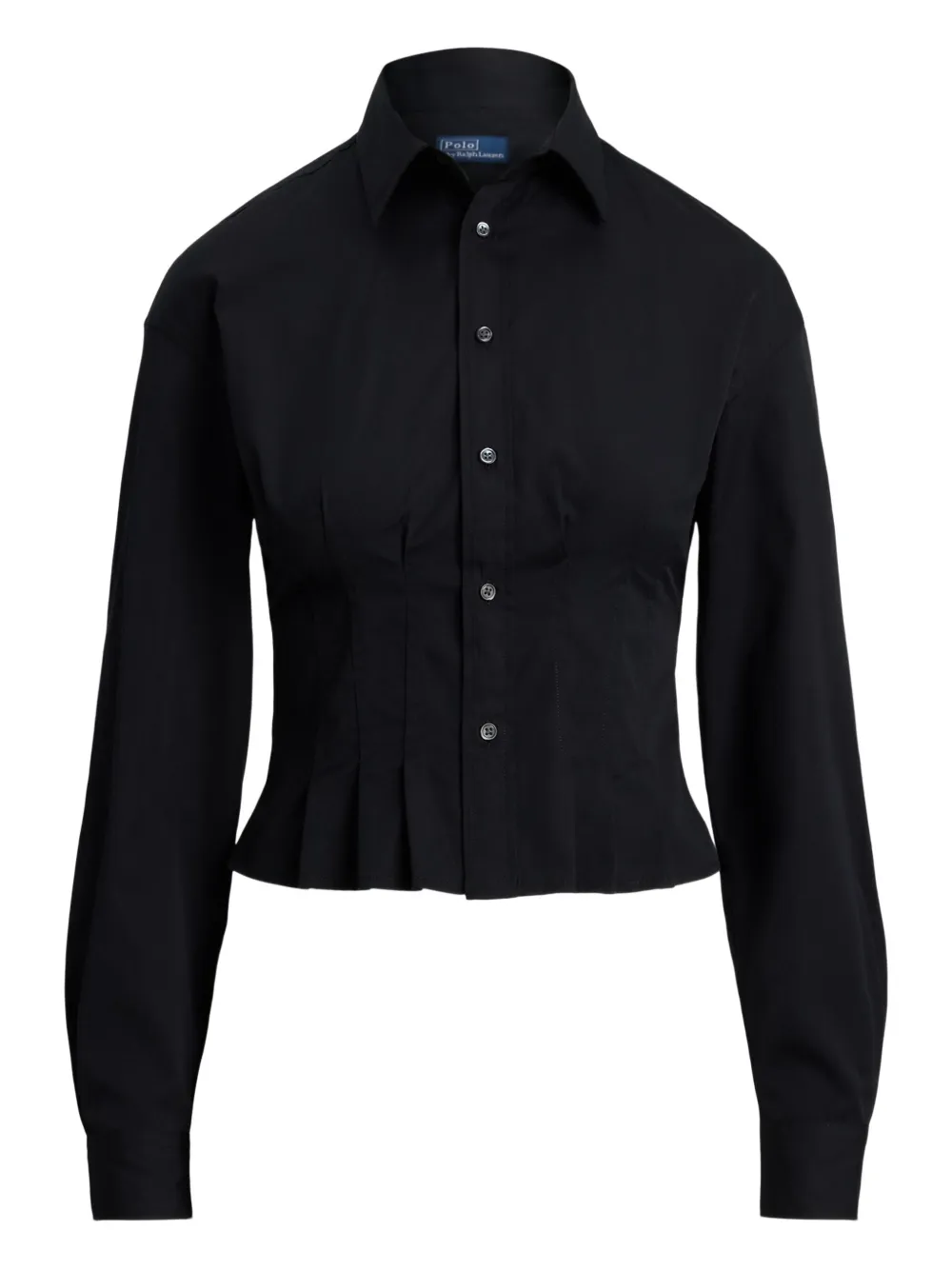 Polo Ralph Lauren long-sleeve pleated shirt | Black | Image 1