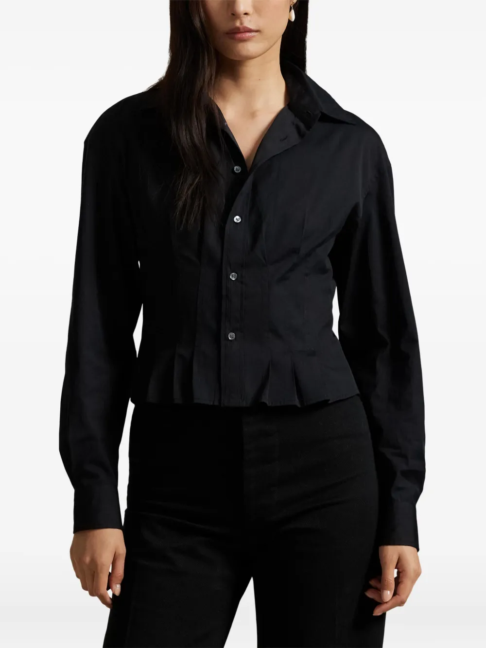 Polo Ralph Lauren Geplooide blouse Zwart