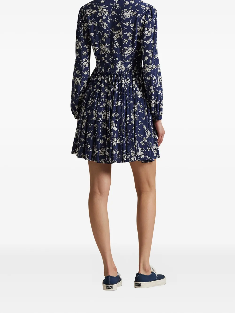 Polo Ralph Lauren Floral-print Shirt Dress In Blue