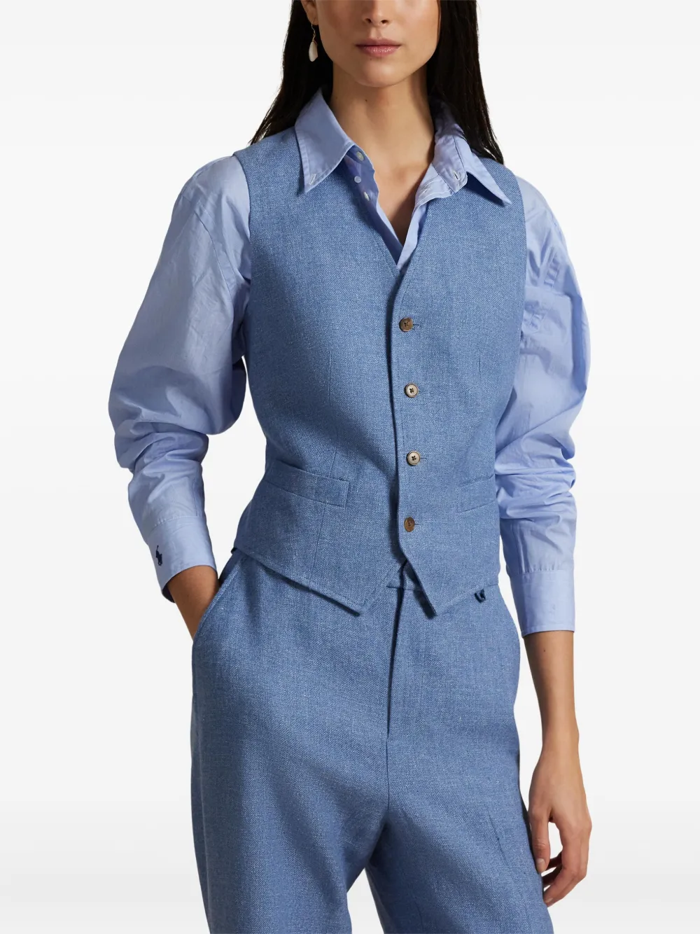 Polo Ralph Lauren Gilet met knopen Blauw