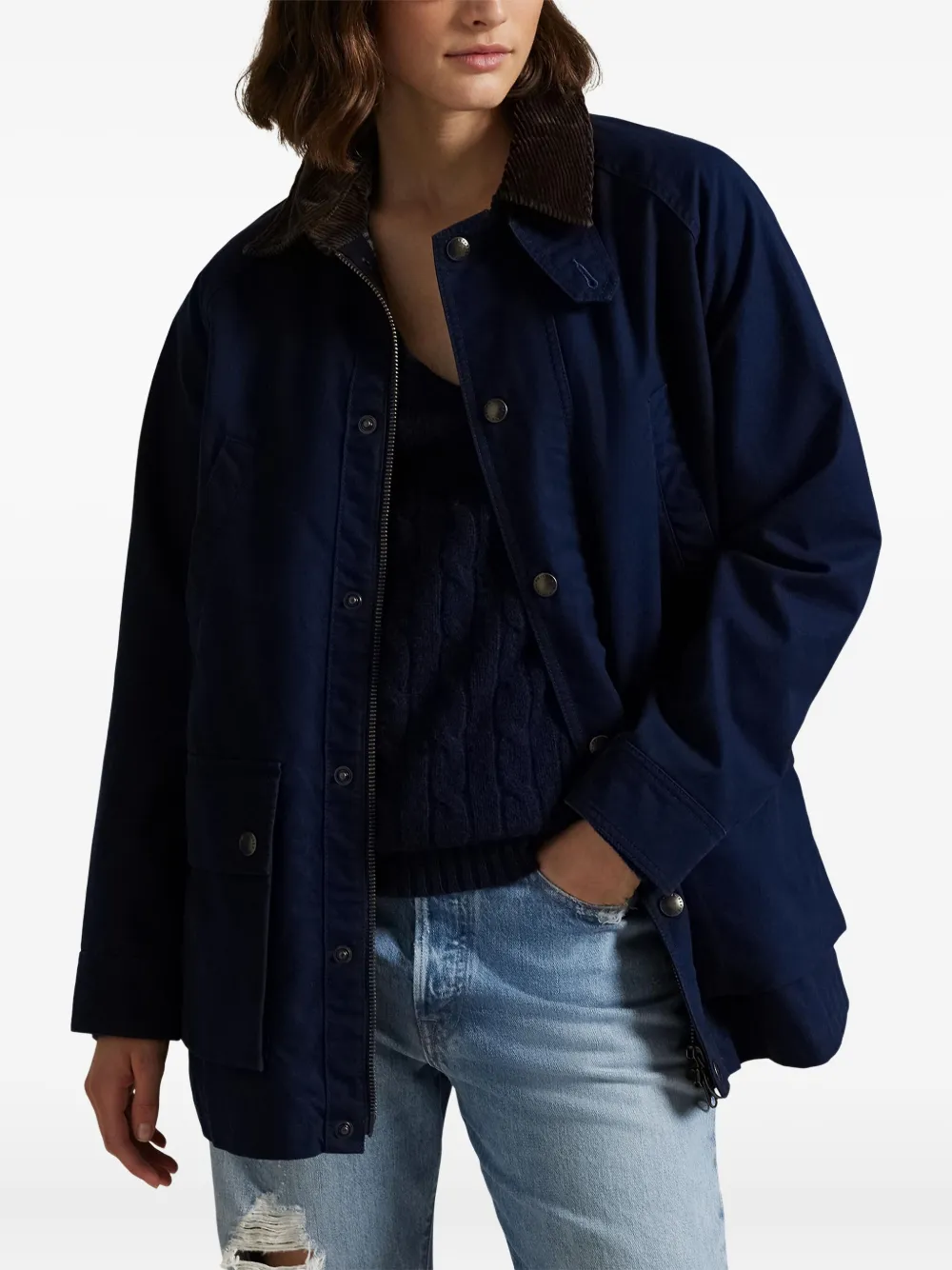 Polo Ralph Lauren Jack met ribfluwelen kraag Blauw