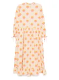 Stella Nova dot-print ruffled dress - Neutrals