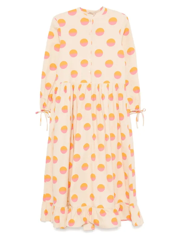 Stella Nova dot-print Ruffled Dress | Neutrals | FARFETCH BH