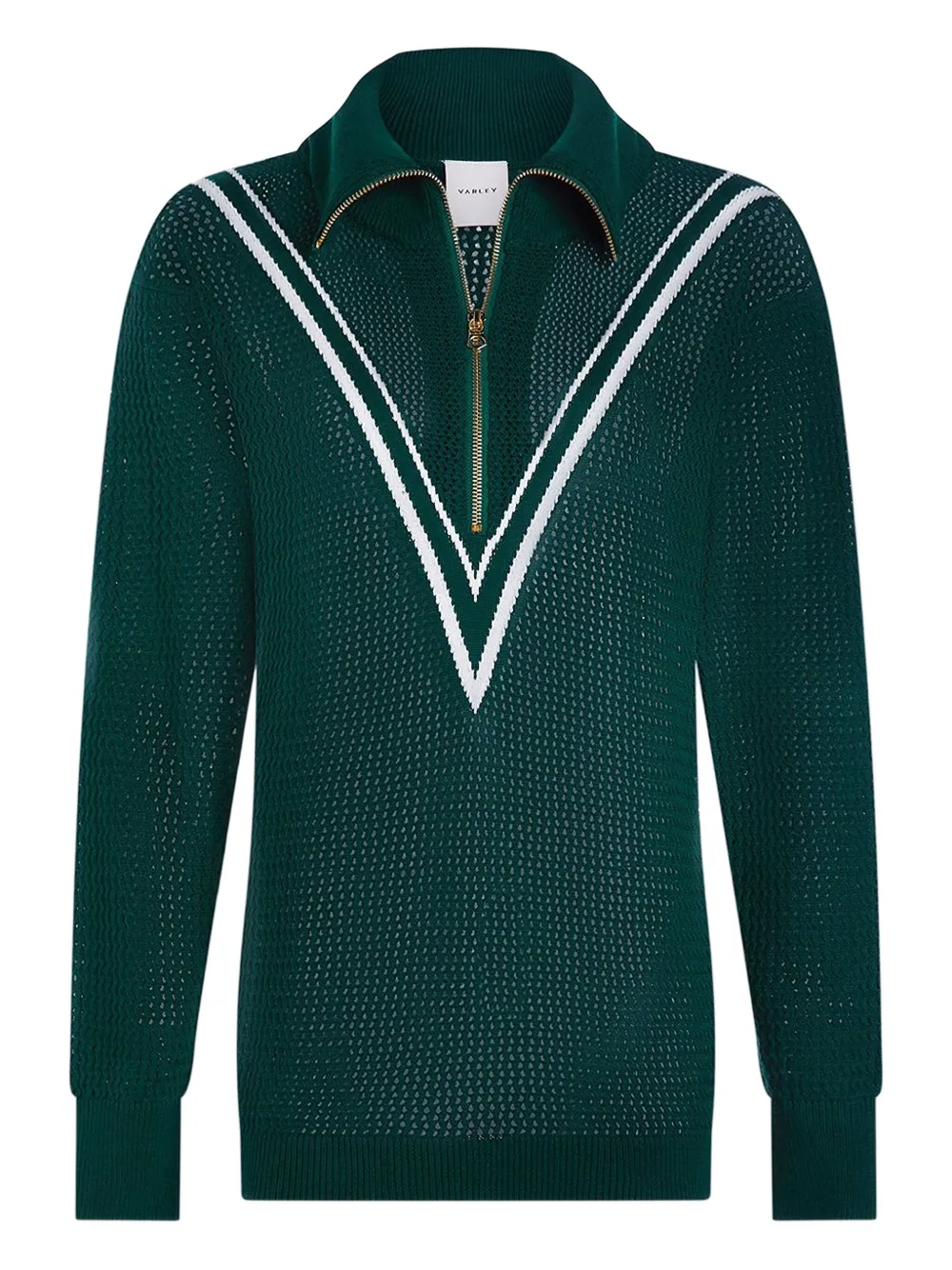 Varley V-neck zip-up knit top Groen
