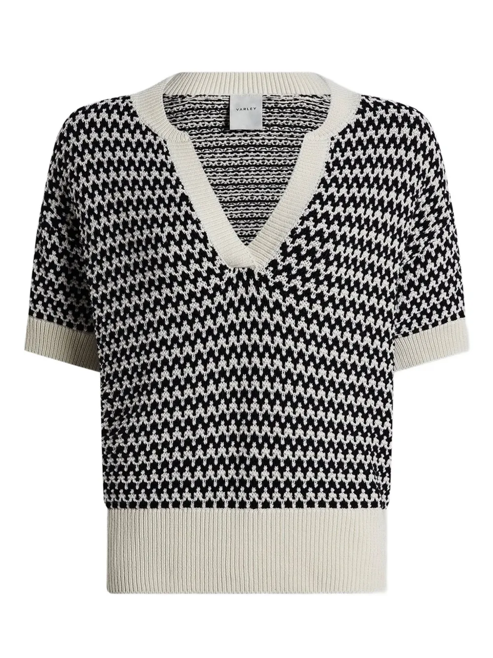 Varley patterned v-neck top | Knitted Tops | Image 2