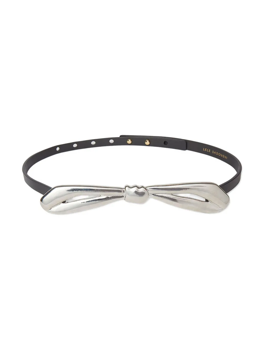 Lele Sadoughi Blanche metalen riem met strikvorm Zwart