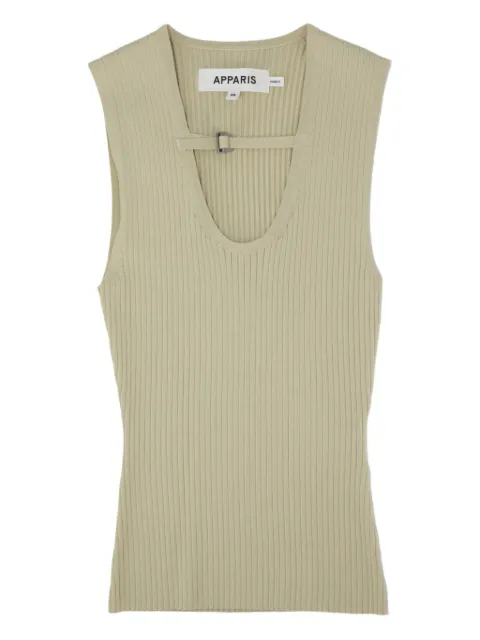 Apparis buckle-detail ribbed tank