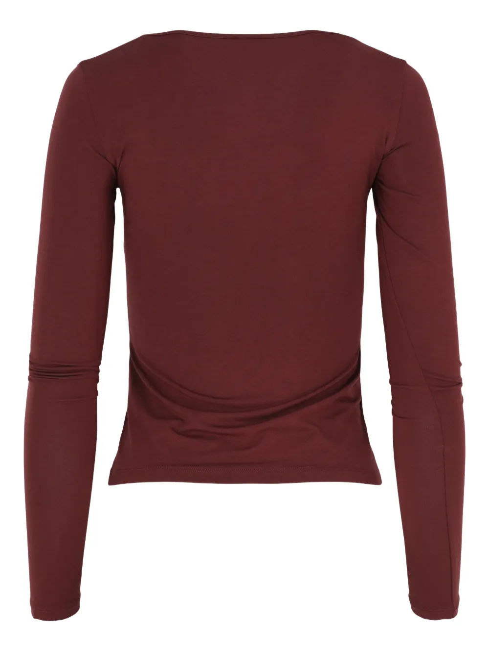 Vince T-shirt met diepe ronde hals en lange mouwen Rood