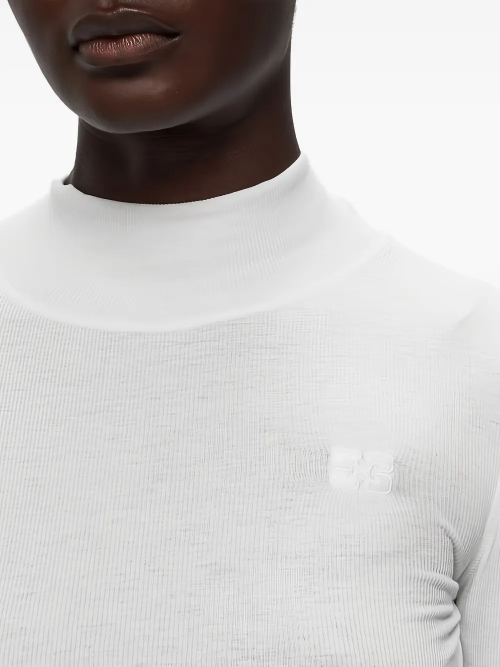 GANNI Top met hoge hals Wit