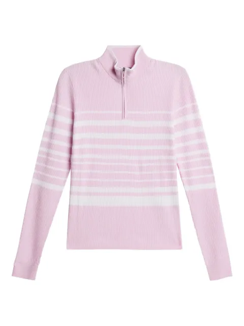 J.Lindeberg ribbed striped zip-up sweater