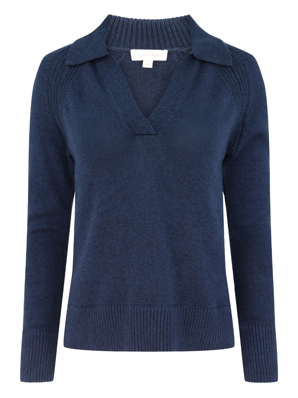Kinross Cashmere V-neck cotton sweater | Blue | Image 1