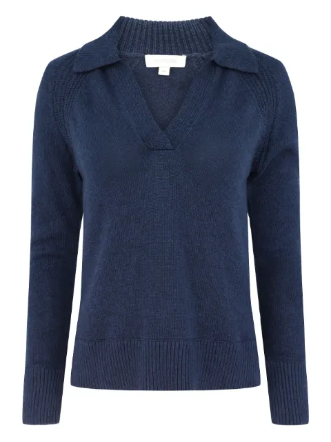 Kinross Cashmere V-neck cotton sweater