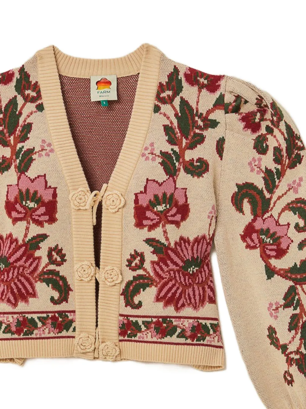 FARM Rio floral puff-sleeve cardigan | Cardigans | Image 2