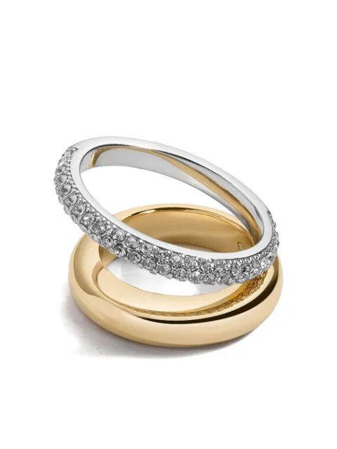 DEMARSON New York pavé-set double ring