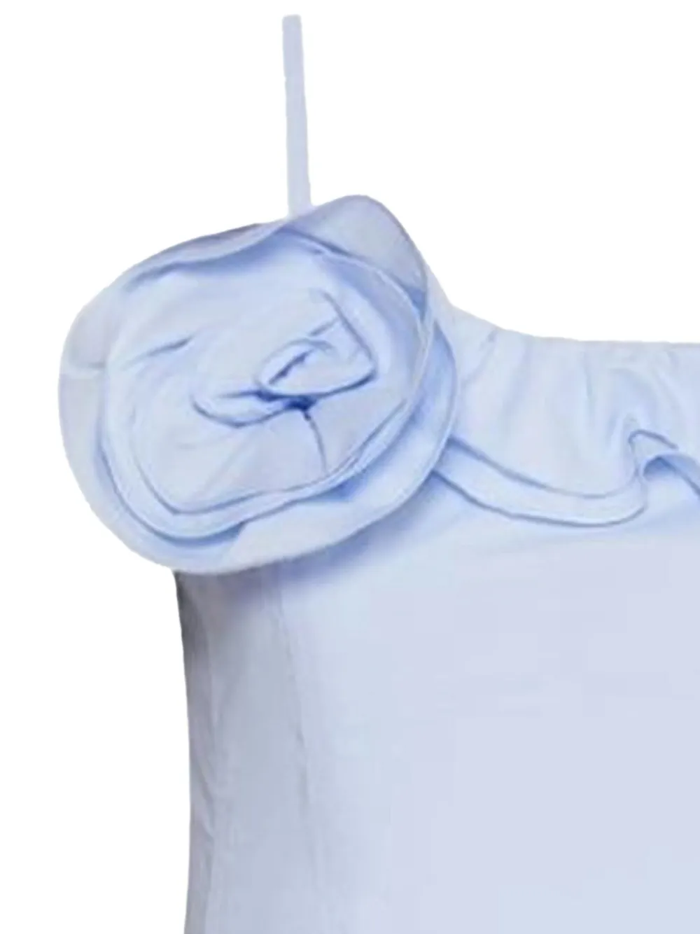 Marella Top met ruches en roosapplicatie Blauw
