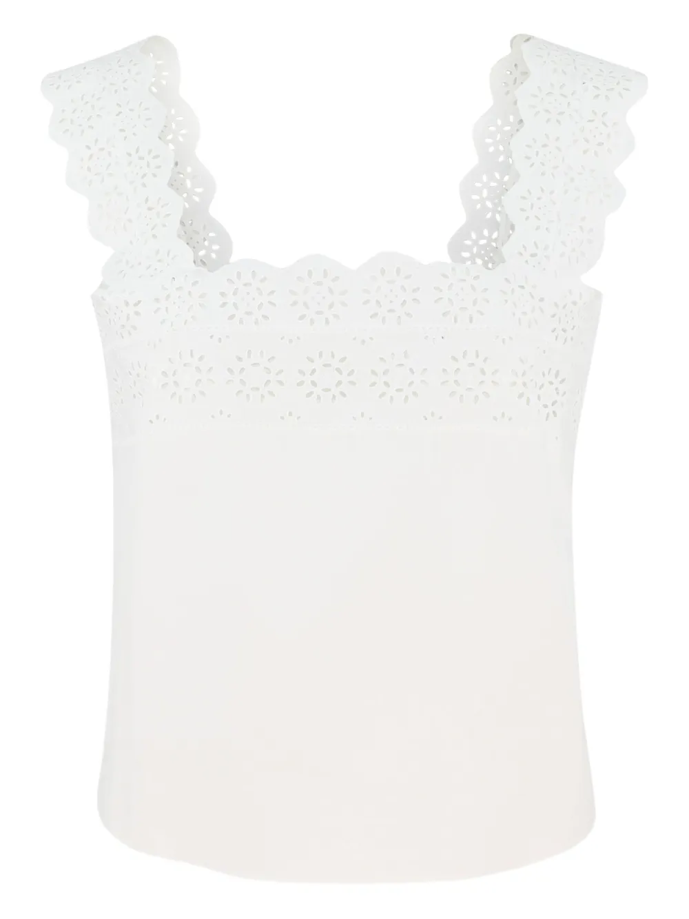 FRAME embroidered scalloped-edge top | Vests & Tank Tops | Image 2