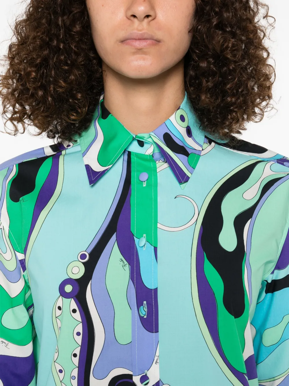 PUCCI Blouse met abstracte print Blauw