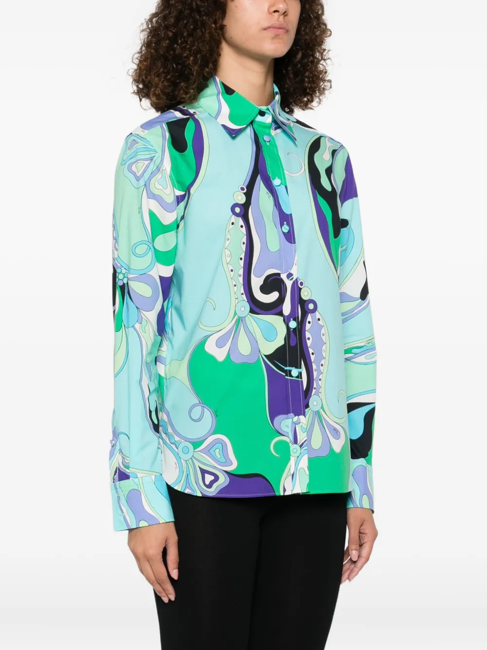 PUCCI Blouse met abstracte print Blauw