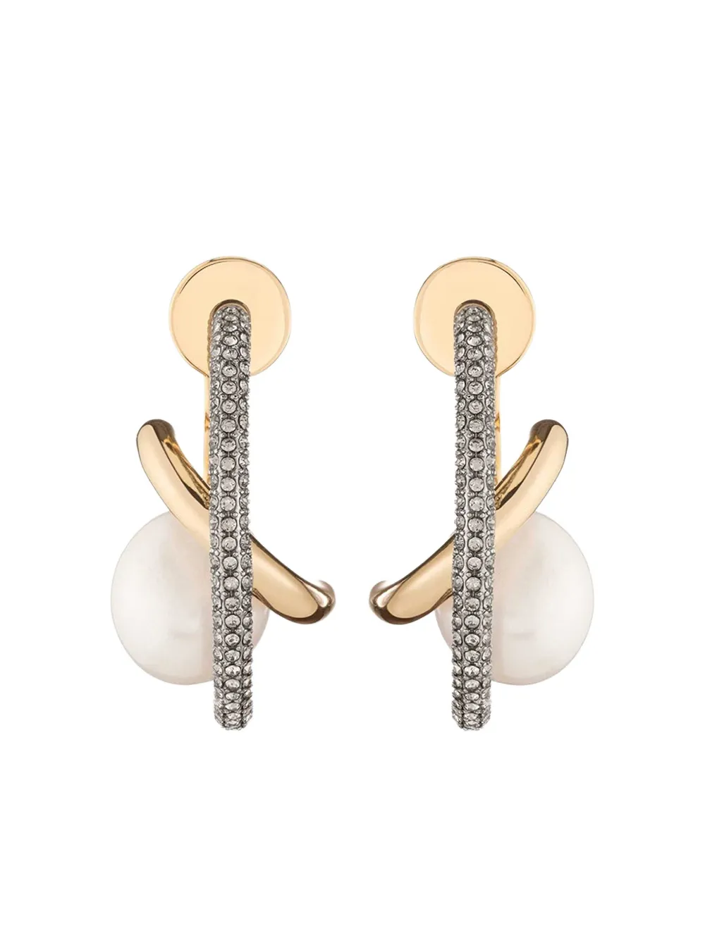 DEMARSON New York pearl-embellished earrings - ゴールドトーン DEMARSON New York pearl-embellished earrings - ゴールドトーン