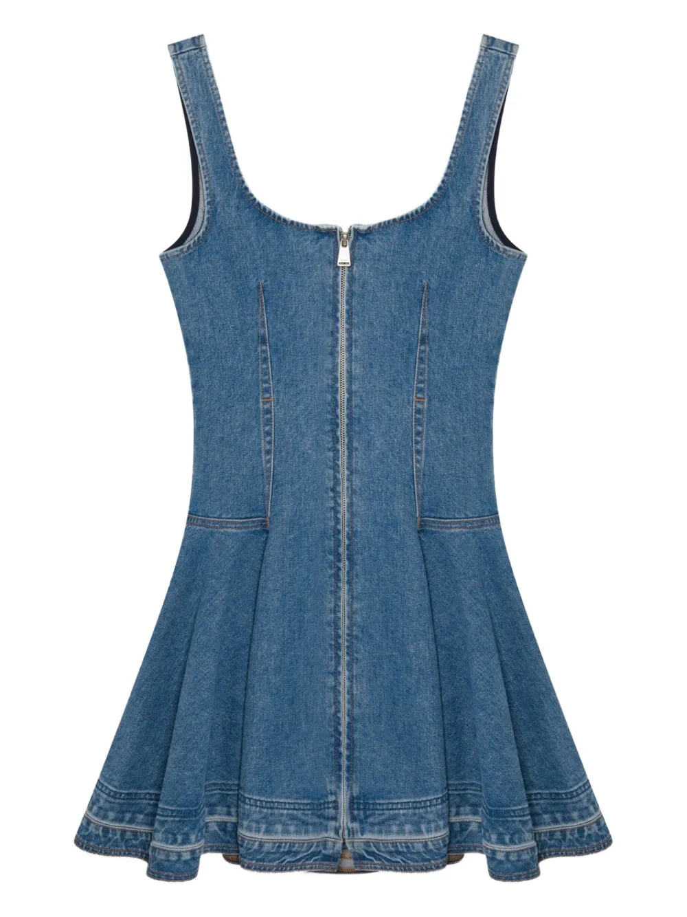 Simkhai Eleodra zip-front flared denim mini dress | Blue | Image 1