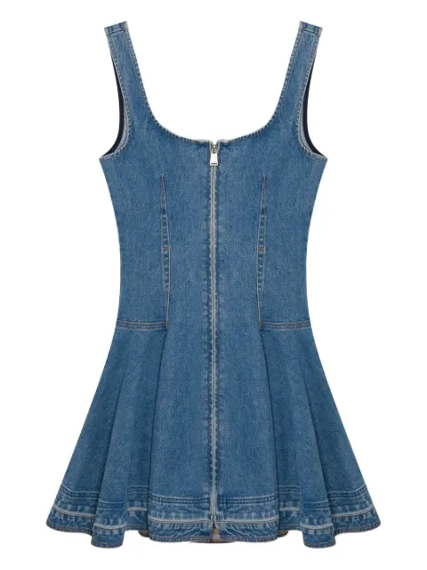 Simkhai Eleodra zip-front flared denim mini dress