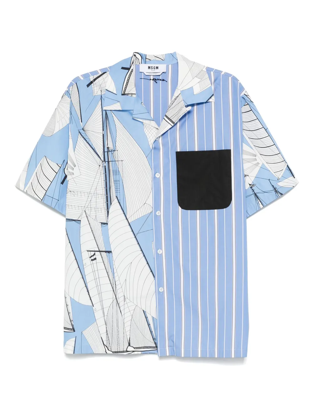 MSGM panelled shirt Blauw