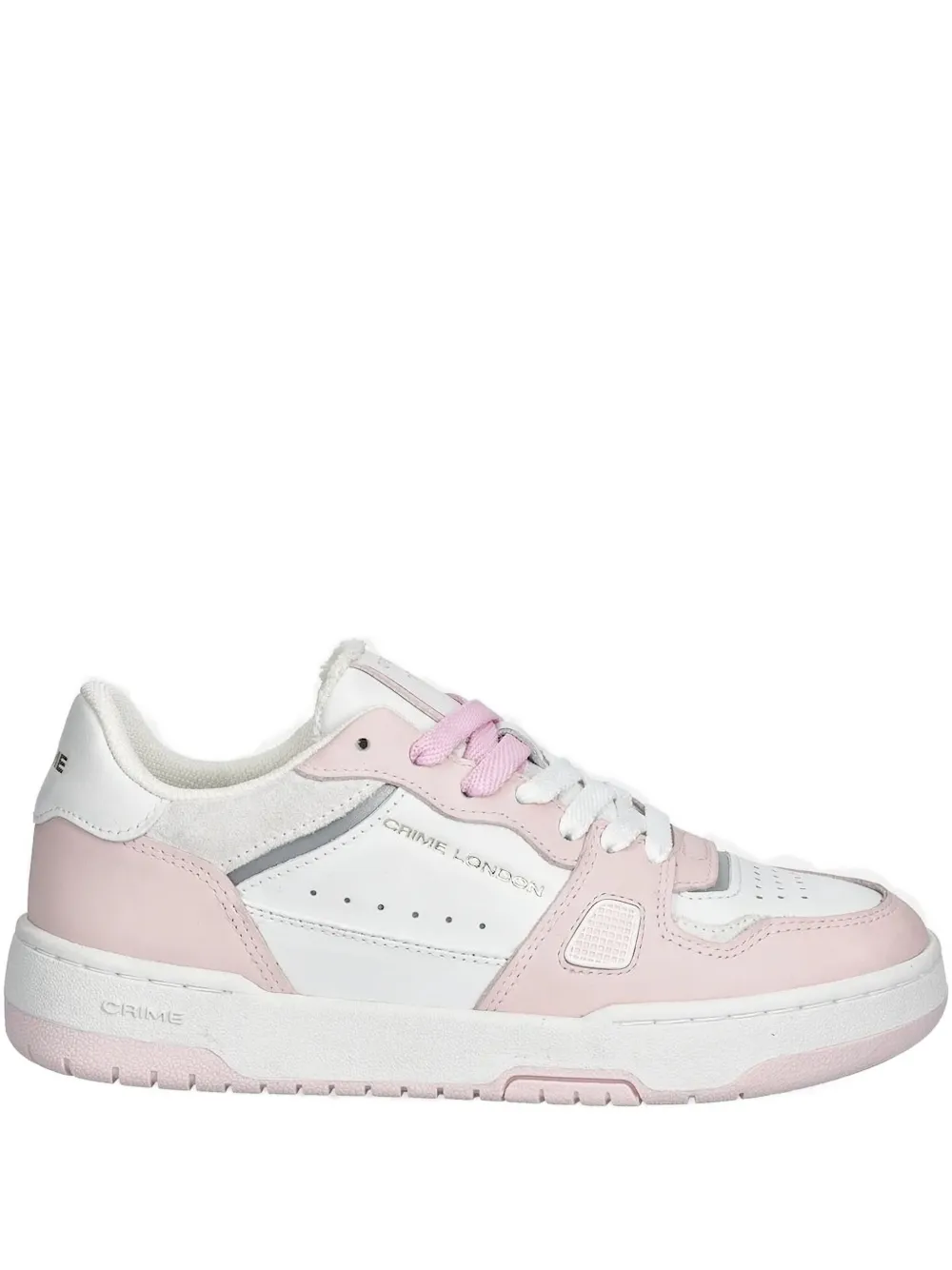 Crime London panelled leather lace-up sneakers - Rosa