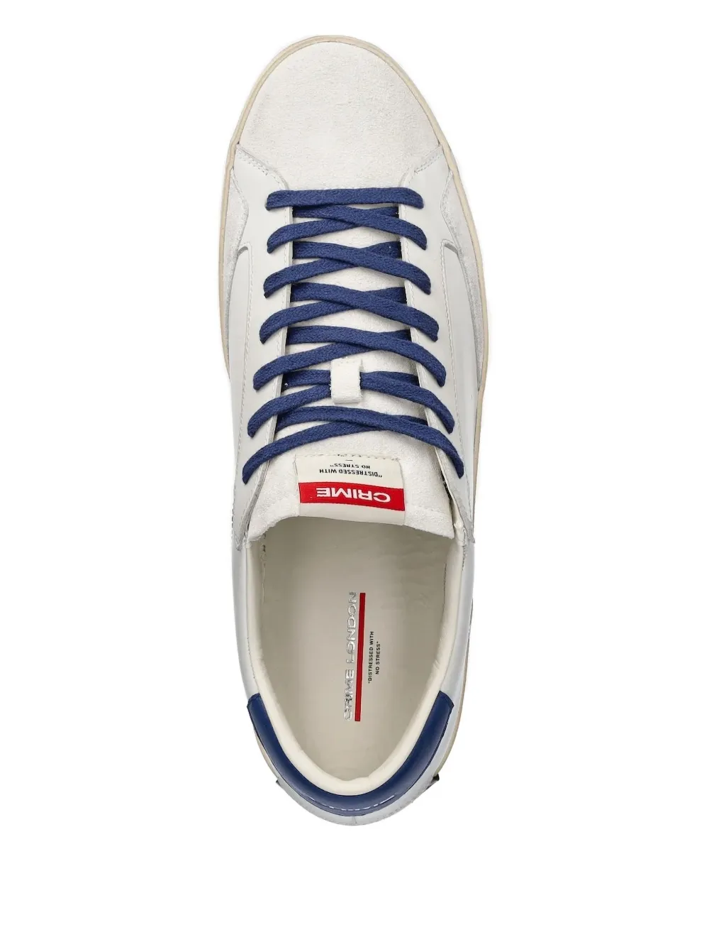 Crime London leather-panelled stitching sneakers White