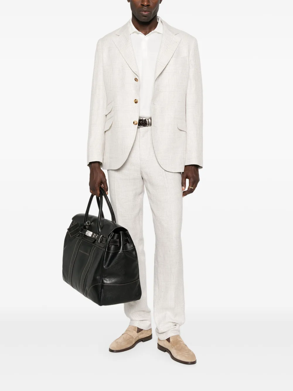 Brunello Cucinelli single-breast checked suit | Single Breasted Suits | Image 2