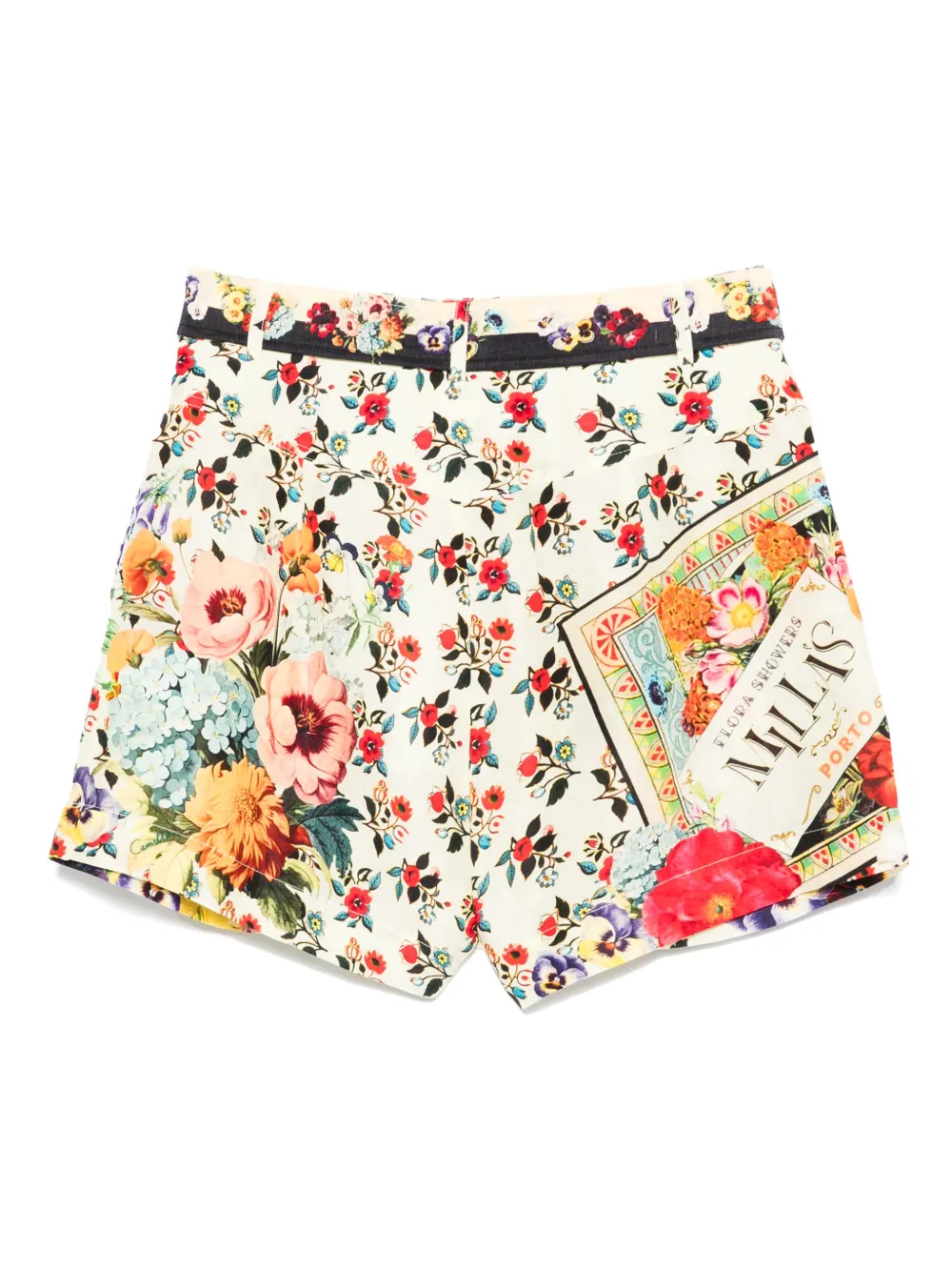 Camilla Shorts met bloemenprint Geel
