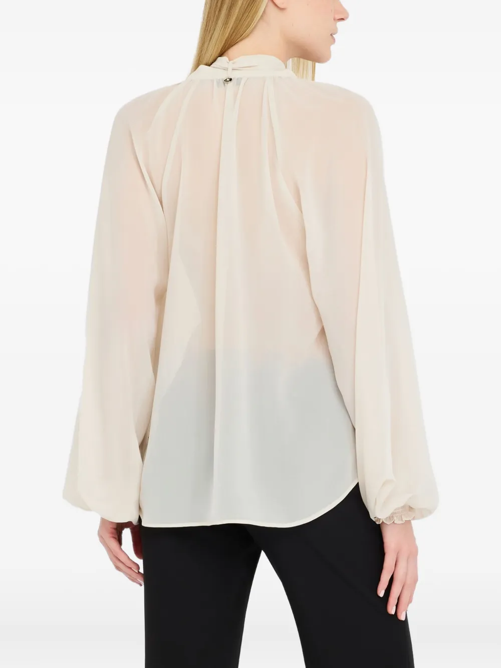 LIU JO raglan-sleeve scarf-collar blouse Wit