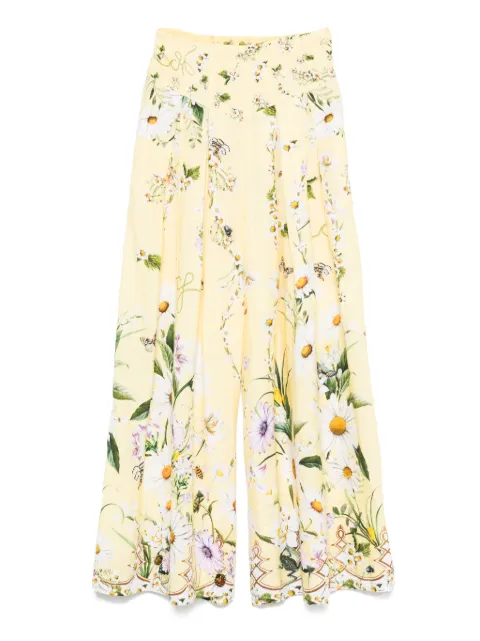 Camilla floral-print wide-leg trousers