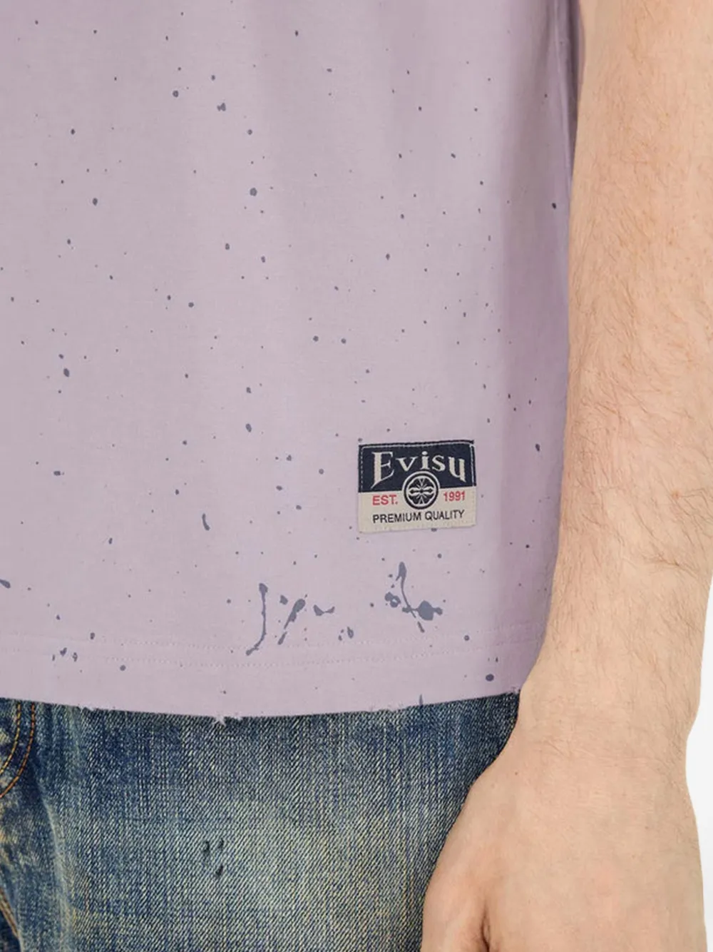 EVISU spray-print logo T-shirt - Paars