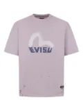 EVISU spray-print logo T-shirt - Purple