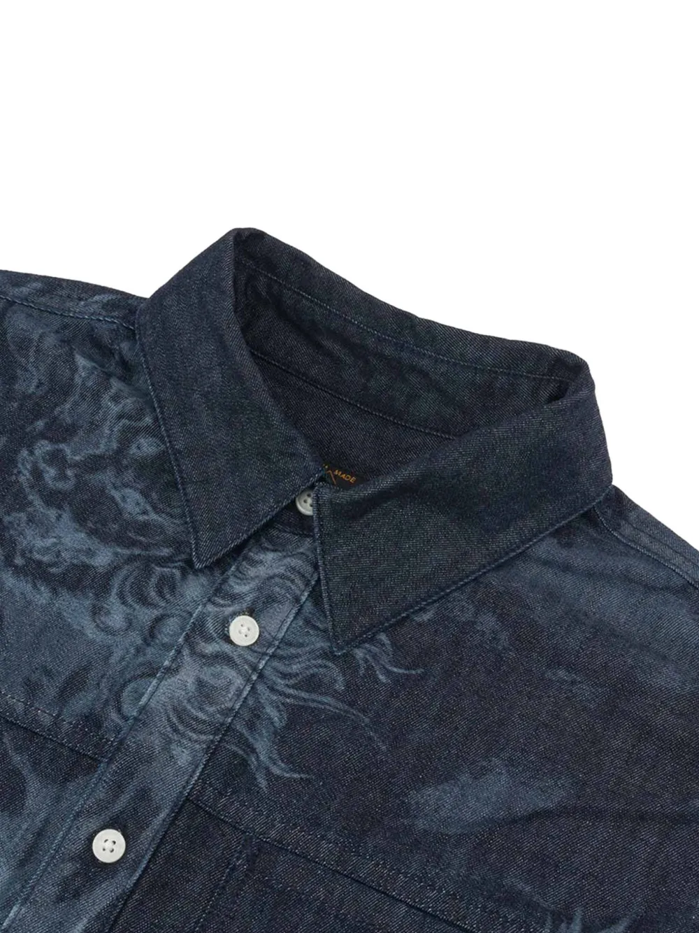 EVISU dragon-print denim shirt Blauw