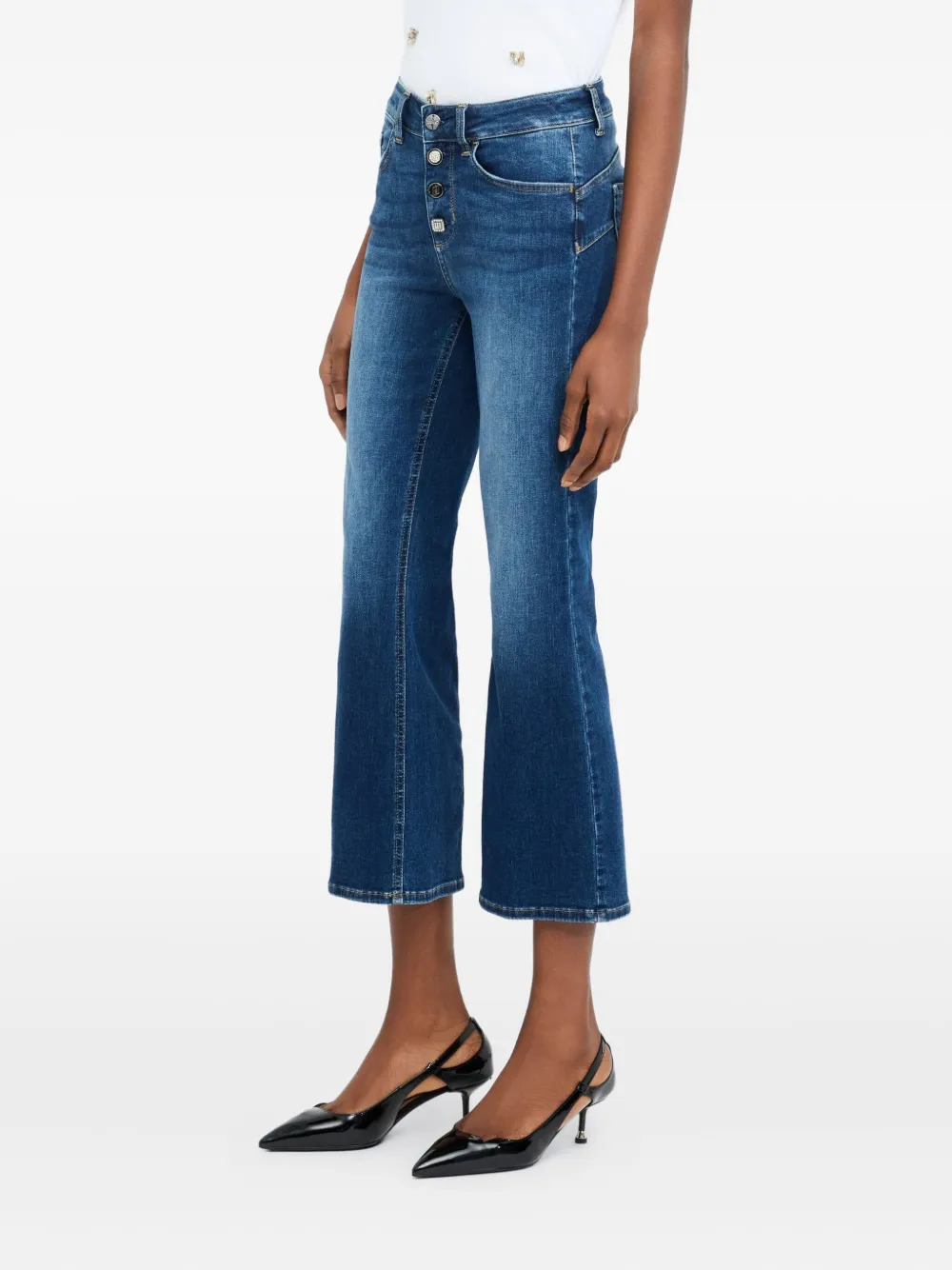 LIU JO jewelled-buttons jeans Blauw