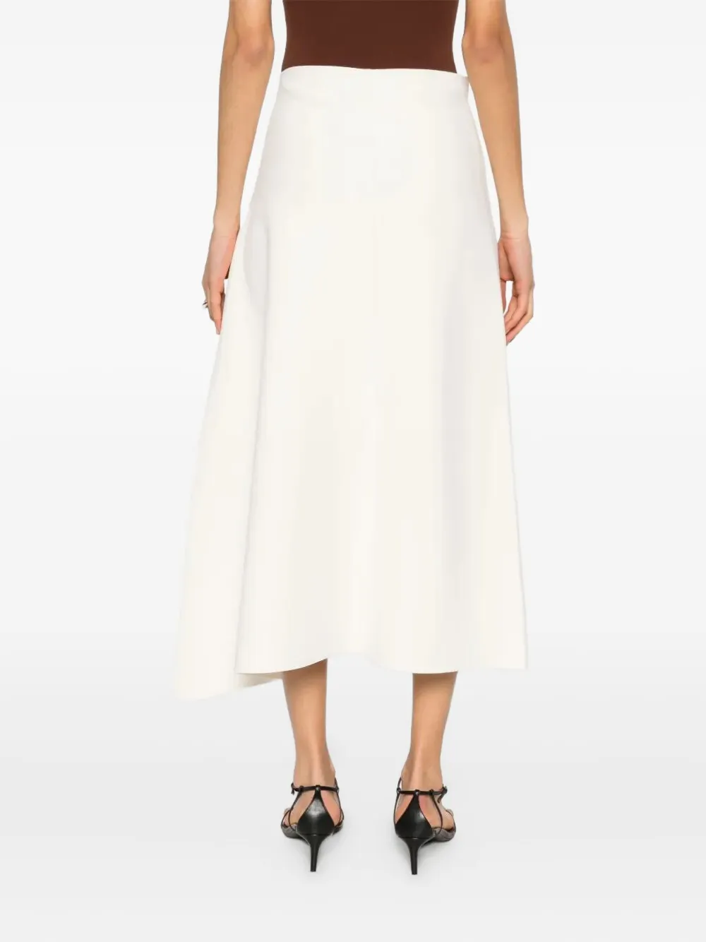Jil Sander Asymmetric Midi Skirt In Neutral