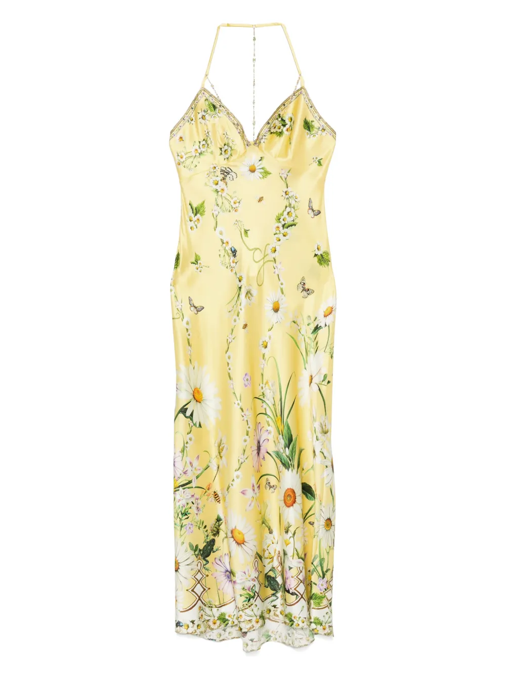 Camilla Jurk met bloemenprint Geel