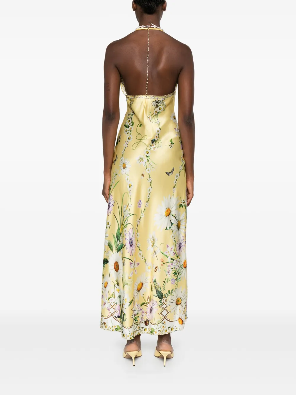 Camilla Jurk met bloemenprint Geel
