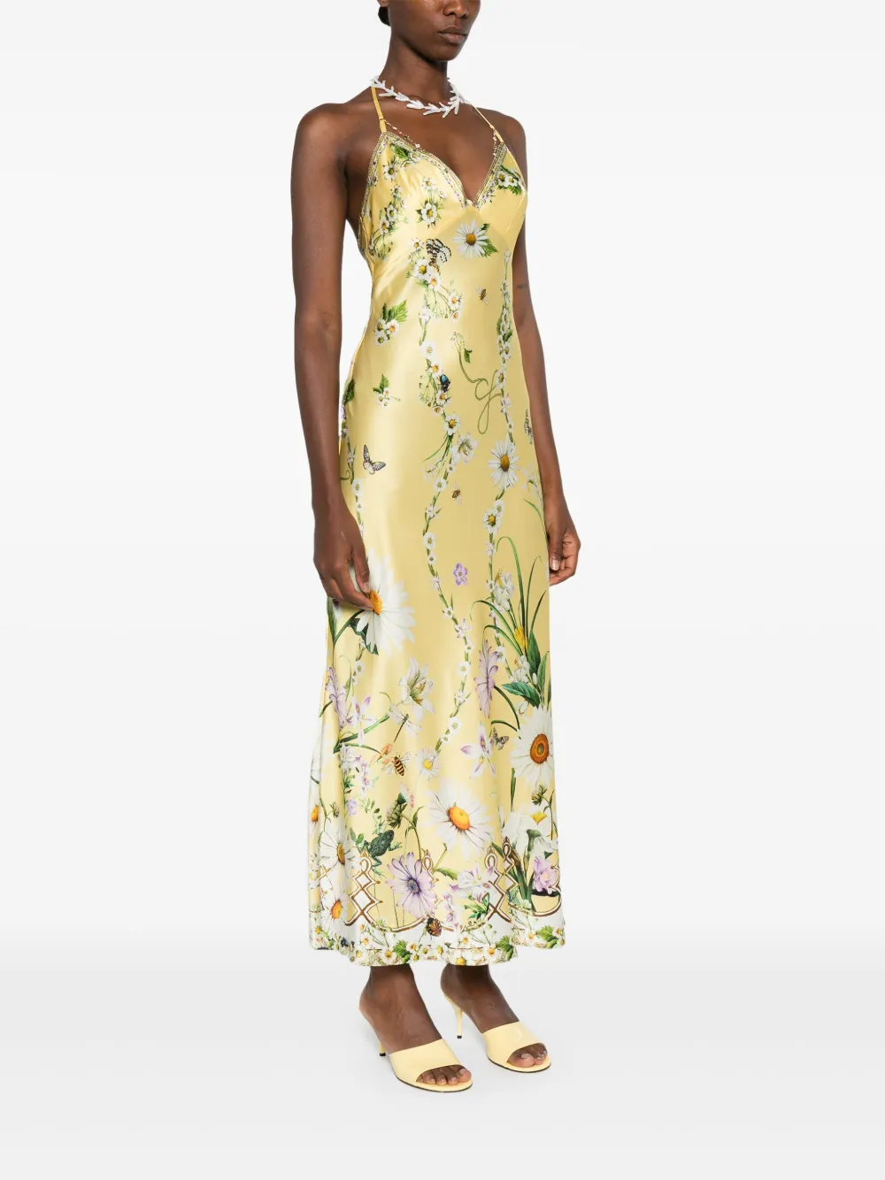 Camilla Jurk met bloemenprint Geel