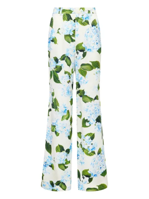 L'Agence Pilar hydrangea-print trousers