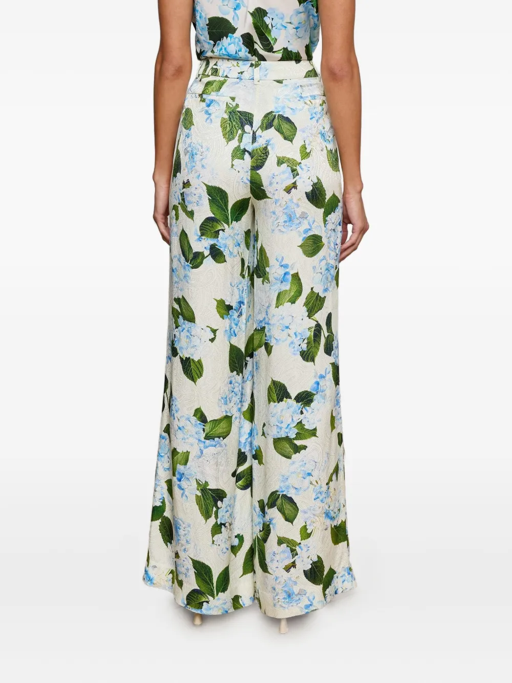 L'agence Pilar Hydrangea-print Trousers In Multi