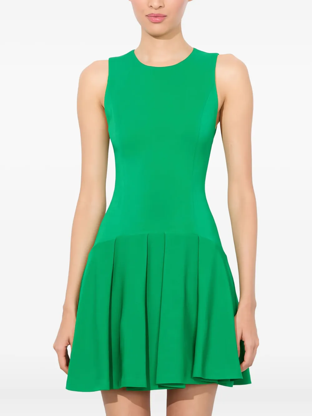 Alice + olivia Adley geplooide mouwloze mini-jurk - Groen