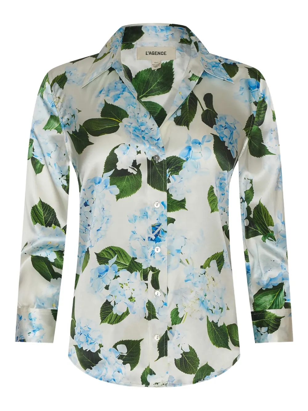 L'Agence floral-print three-quarter-sleeve shirt | White | Image 1