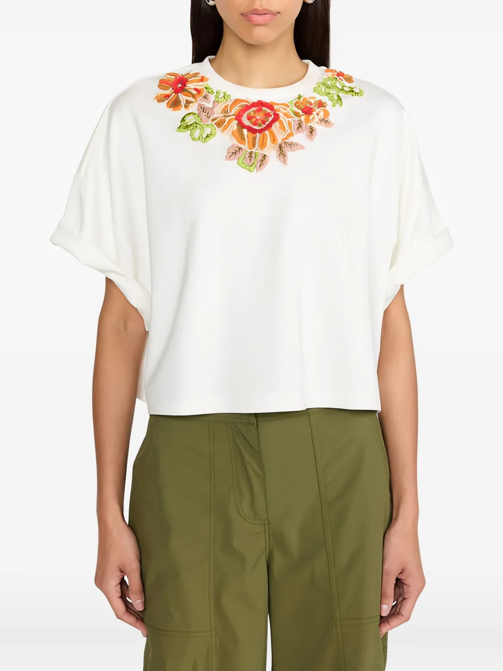 Christy Lynn Jace floral-embroidered T-shirt | T-Shirts & Jersey Shirts | Image 2
